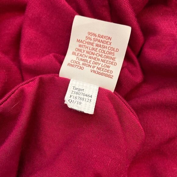 MERONA Cranberry Deep V Lightweight Short Sleeve Tunic Top L - Picture 5 of 9